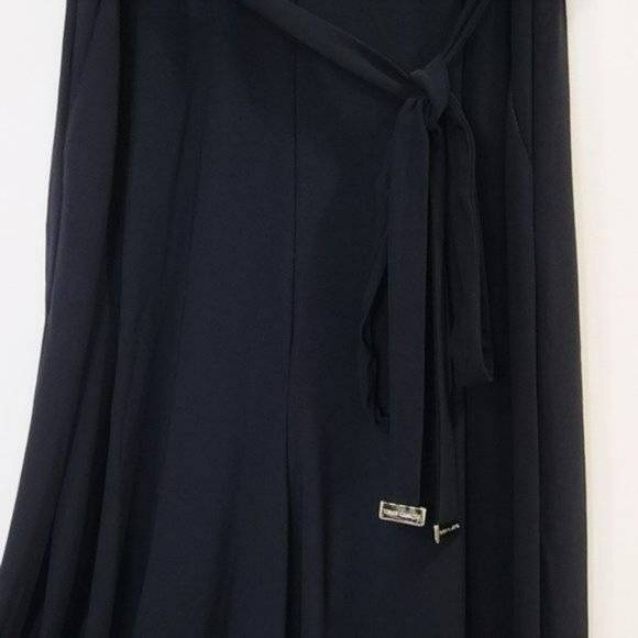 NWT Vince Camuto Surplice Front Pleated Wide Leg Cropped Jumpsuit - Picture 7 of 9